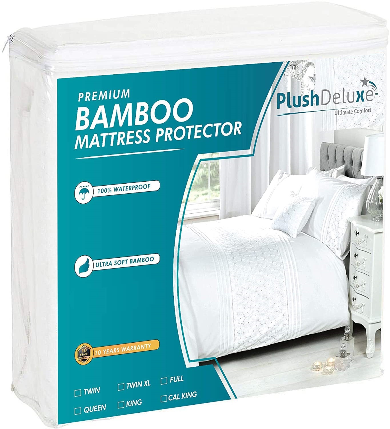 PlushDeluxe Premium Bamboo Mattress Protector