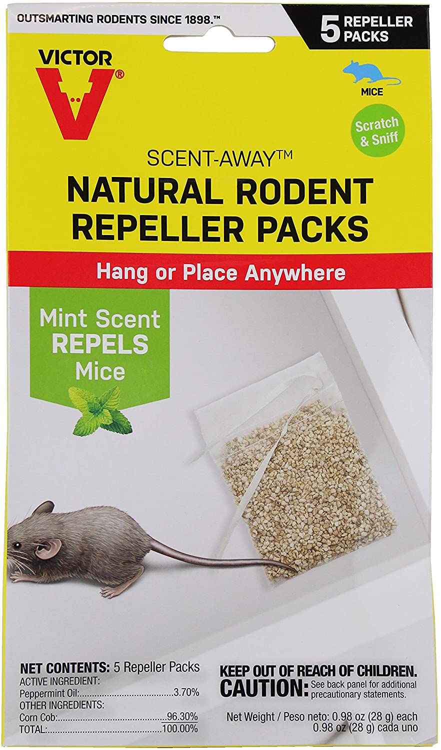 Victor M805 Scent-Away Natural Rodent Repeller Packs