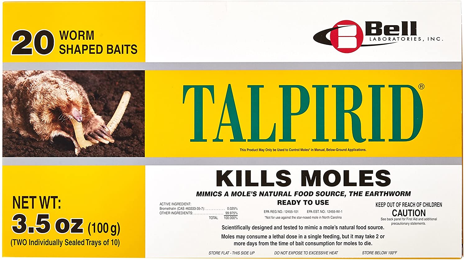Bell Laboratories Talpirid 7150 Mole Bait Worms